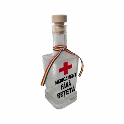 Medicament fara reteta, sticla cu mesaj patrata, 250 ml, model divgs318 02